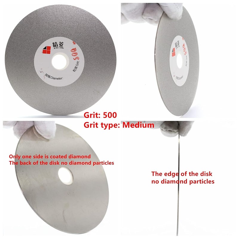 Jingling 4" inch 100mm Diamond Flat Lap Disc Coated Grinding Disk Grit 500 Medium - Image 2